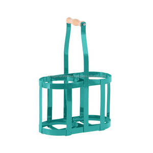 Vente en gros de 2 bouteilles de vin avec revêtement en poudre verte Vaisselle de bar en métal pour bar et hôtels Vin Whisky Bière Support de stockage - Product Image 6