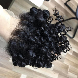 Hand tied High Quality Curly Transparent Frontal lace VIRGIN Remy Hair Vietnamese HUMAN HAIR EXTENSION at wholesale price - Product Image 1