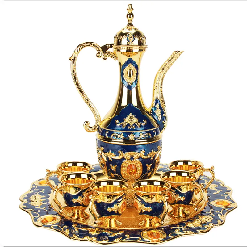 Bestseller Dubai Vintage Zink legierung Tee tasse mit Untertasse