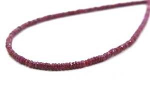 High Quality 13.5\" Long Natural <b>Red</b> Ruby Beautiful Faceted Rondelle Semiprecious Gemstone Beads for Necklace Making - Product Image 2