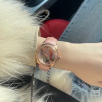 RGA7105 — montre en cuir pour femmes, fonction mécanique, cadran Rose, bracelet en cuir, à la mode, en or Rose