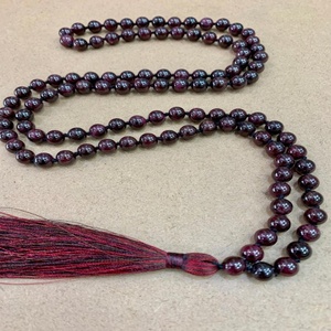 Mala de prière en grenat naturel en gros, 8 mm, 108 perles, pierre de cristal, perles de grenat pour la guérison, également utilisées pour la guérison - Product Image 2