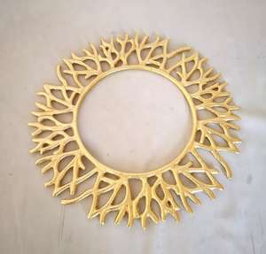 Bordure festonnée en laiton chaud brillant plaque de chargeur ronde polonaise luxe Offre Spéciale martelé brillant polonais Sq. Plateau rectangulaire/rond - Product Image 2