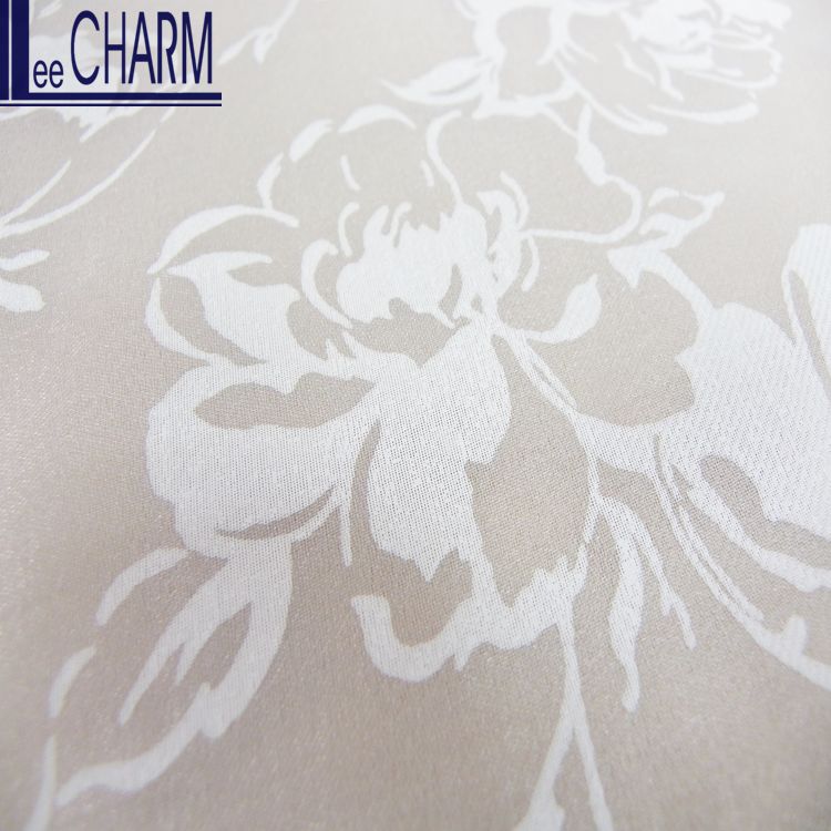 LCSH024PE тайвань белый цветочный принт 100% полиэстер атласная ткань органза