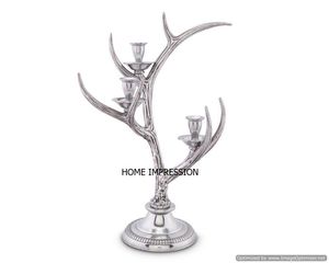 Portavelas metálico con forma de cornamenta, portavelas de diseño - Product Image 3