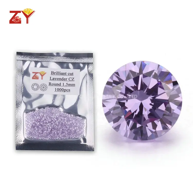 Lavanda cubic circonia/diamante Sciolto zirconia/Rotondo DELLA pietra preziosa della CZ