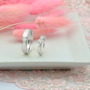 Couple romantique mariage anniversaire fête anneaux 925 argent Sterling haute qualité unisexe - Product Image 3