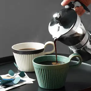 مصنعين الجملة اليدوية اليابانية خمر 320 مللي آنية فخارية مطلية بالسيراميك فنجان شاي القهوة القدح