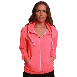 Vente en gros de sweats à capuche zippés pour femmes, nouvelle collection, personnalisables, avec logo sur le devant, en molleton de coton, tendance, OEM - Product Image 1