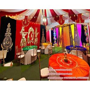 ปัญจาบ Sangeet ฉากฉากหลังหลากสีสำหรับตกแต่งเวทีงานแต่งงาน,ฉากหลังตกแต่งงานแต่งงานแบบอินเดีย - Product Image 1