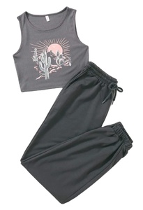 Conjunto de 2 piezas de ropa de dormir de algodón para mujer, etiquetas personalizadas, gran oferta, colección de pijamas - Product Image 2