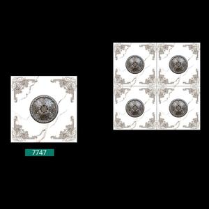 Azulejos de color blanco con diseño de color naranja baldosas de porcelana pulida 40x40cm - Product Image 3