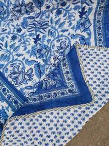 High Quality <b>King</b> <b>Size</b> Block Printing Cotton Fabric Flat Duvet Cover With Pillow Cover Set Reversible <b>Bedspread</b> Home Bedding - Product Image 3