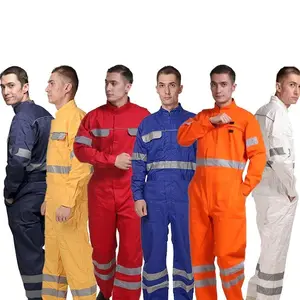 Mannen Werken Uniformen Hi Vis Overalls Werkkleding Veiligheid Reflecterende Tapes Blauw Oranje Werkkleding Workshop Mechanische Workingfr Overall