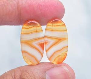 ที่น่าตื่นตาตื่นใจสีส้มบอตสวานาอาเกตจับคู่คู่สีแดง Carnelian อาเกตจับคู่สำหรับต่างหูขายส่งอาเกตต่างหูคู่ - Product Image 1