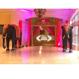 Estatuas decorativas de elefante FRP para entrada de boda, estatuas de elefante de boda de fibra a la venta, estatua de elefante de tamaño real para boda - Product Image 1