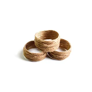 Ronde Jute Servet Ring Voor Eettafel Decoratie Exclusieve Jute Servet Houder Aangepaste Houten Servetringen