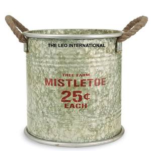 Joli seau à fleurs vintage décoratif pour la maison et le jardin, en métal fait main avec finition argentée - Product Image 2