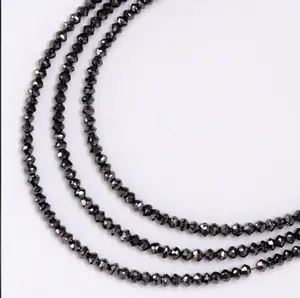 2mm Natural Black Diamond Stone Faceted Rondelle Gemstone Beads Strand From Wholesaler at Factory Dealer Price crystal healing