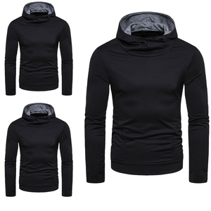 Hot sale 2021 Black Sweat Shirt with hood for Men as 100% Cotton / Polyester Fabric - Product Image 4