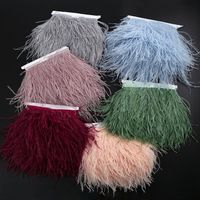 Économique 1ply Teint Plumes Garniture Plume Autruche Frange Bande Pour Vêtement Jupe Robe