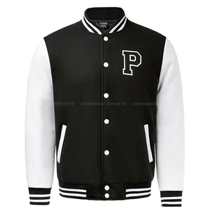 Letterman เสื้อเบสบอลบอมเบอร์ผ้าขนสัตว์สำหรับผู้ชาย,เสื้อแจ็คเก็ตเบสบอลบอมเบอร์ทำจากผ้าวูลผ้าซาตินขาตั้งทำจากโพลีเอสเตอร์ - Product Image 1