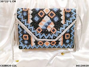 Handmade Designer Banjara Boho Beaded Sling Clutch Bag <b>Small</b> Exclusive Canvas Evening <b>Purse</b> <b>Ladies</b> Casual Envelop Daily Use - Product Image 3