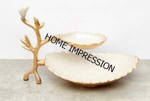 Nuevo cuenco de mariposa de diseño antiguo, cuenco blanco y dorado, cuenco decorativo de Material metálico de calidad creativa a precios de mayorista - Product Image 4