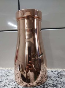 Botella de agua martillada de cobre puro 100% de alta calidad Vasos de plástico Premium para agua hirviendo - Product Image 3