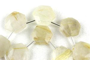 12 piezas de piedras preciosas de rutilo dorado Natural, cuentas hexagonales facetadas Briolette para joyería, pulsera, collar, venta al por mayor - Product Image 3