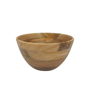 Bol à service en bois massif, résine d'émail imprimée, Design naturel, bois manga - Product Image 1