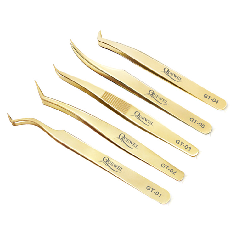Щипцы для ресниц Quewel, 90 градусов, индивидуальный Пинцет для удлинения ресниц, частная этикетка, пинцет для ресниц с устойчивым объемом