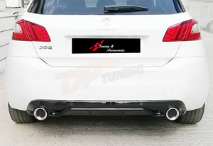 Pego 308 2013 - UP ตัวแยกกระจายด้านหลังพร้อมปลายท่อไอเสียโครเมี่ยมซ้ายและขวาเปียโนกลอสสีดำพลาสติกคุณภาพสูง - Product Image 3