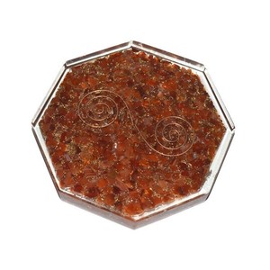 Red Carnelian Healing <b>Orgonite</b> Vastu Stone Plate - Product Image 1