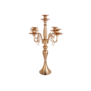 Nouveau design, candélabre en laiton à 5 bras, qualité supérieure, couleur or, candélabre pour événements, fêtes et décorations de mariage - Product Image 3