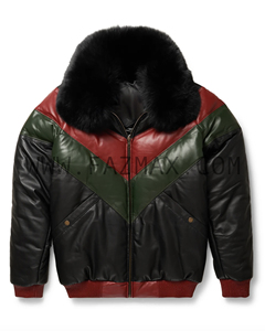 Blouson en cuir matelassé par Bomber, style Bomber, sur mesure, offre spéciale - Product Image 3