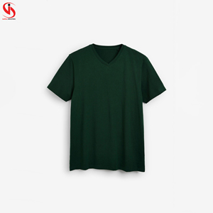 T-shirts décontractés pour hommes de haute qualité Impression de logo personnalisé Jersey solide manches courtes col rond avec motif solide pour hommes - Product Image 5