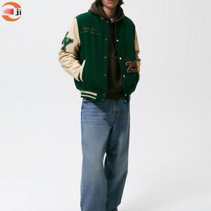 Vestes pour hommes personnalisées OEM, tissu personnalisé de haute qualité, veste bomber varsity letterman baseball pour hommes, garde au chaud - Product Image 4