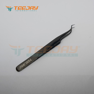 แหนบต่อขนตาปลอม,เครื่องมือแต่งหน้าแหนบต่อขนตาปลอมโค้งสีดำไทเทเนียม - Product Image 2