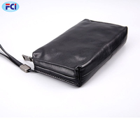 Tas Tangan Pria Lembut Kulit Retro Panjang Dompet Pria Lapisan Pertama Kulit Ponsel Kulit Clutch Bag