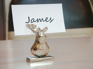 Plata palmera boda Favor latón lugar tarjetero elegante fiesta Mesa decoración regalo personalizado boda tarjetero - Product Image 3