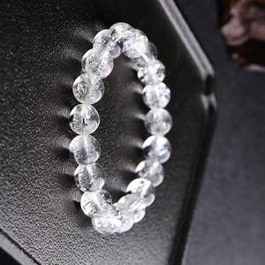 WHOLESALE NATURAL CRAKLE QUARTZ BEADS <b>BRACELETS</b> CRYSTAL <b>STRETCH</b> <b>BRACELET</b> - Product Image 1