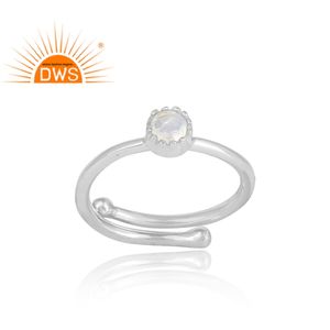 Couronne En Forme D'arc-En-Ciel Pierre De Lune Anneau de Pierres Précieuses Bijoux Grossiste 925 Faits à la main En Argent Sterling Bague Bijoux - Product Image 2