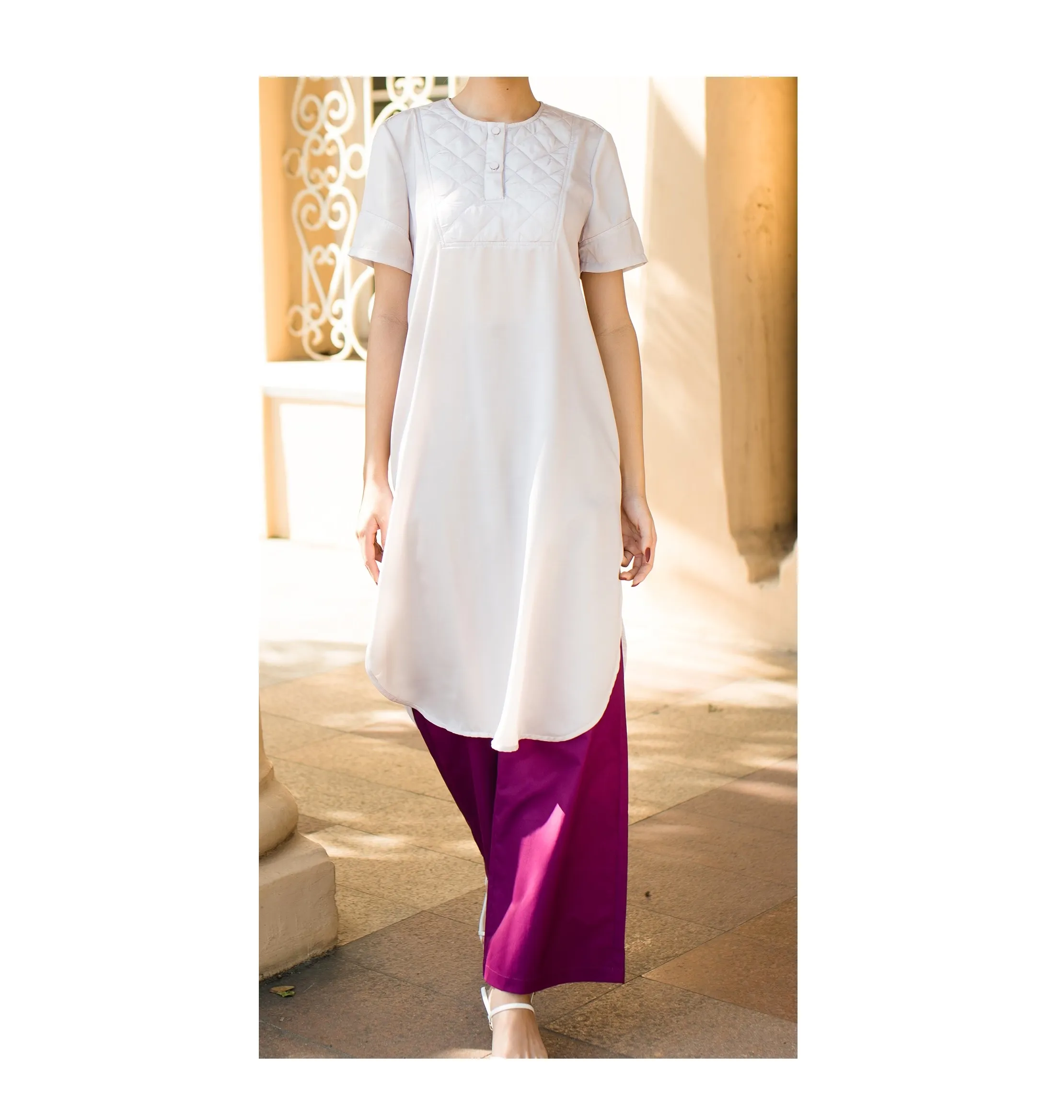 <span class=keywords><strong>Großhandel</strong></span> OEM Custom White Vintage Lady Kleid Frauen Kleidung aus Vietnam Bester Lieferant