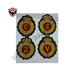 College scolastici lettere Blazer Badge British collage University Gold and Silver Bullion wire Cut out distintivi personalizzati per lettere