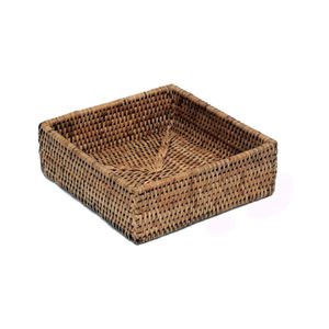 Anillos Modernos y Ecológicos para Servilletas de Ratán Cuadrados Marrones Minimalistas, Accesorios de Mesa para el Regreso a Clases - Product Image 1