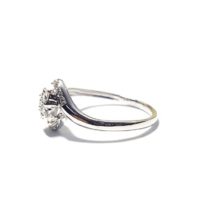 Drop Ship Fine Jewelry 18k Solid White Gold 100% Real Natural Diamond Round Cluster Engagement Wedding Bnad Ring For Lady Gift - Product Image 2