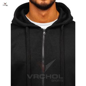 Sweat à capuche uni en éponge noire de haute qualité avec impression personnalisée pour hommes pull en polaire de qualité grande taille logo solide vente en gros disponible - Product Image 4