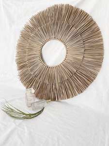 Nouveauté Décoration murale en rotin Boho Assiette ronde suspendue Décoration murale en osier rustique pour salon Chambre à coucher - Product Image 5