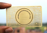 Tarjeta de Visita de Metal de Latón de Alta Calidad Personalizada, Chapada en Oro con Impresión Digital, Aspecto Lujoso y Atractivo, Regalos Promocionales
